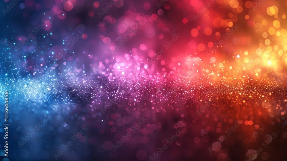 Abstract colorful bokeh background with glowing particles and lights. Abstract colorful bokeh background with glowing particles and lights.