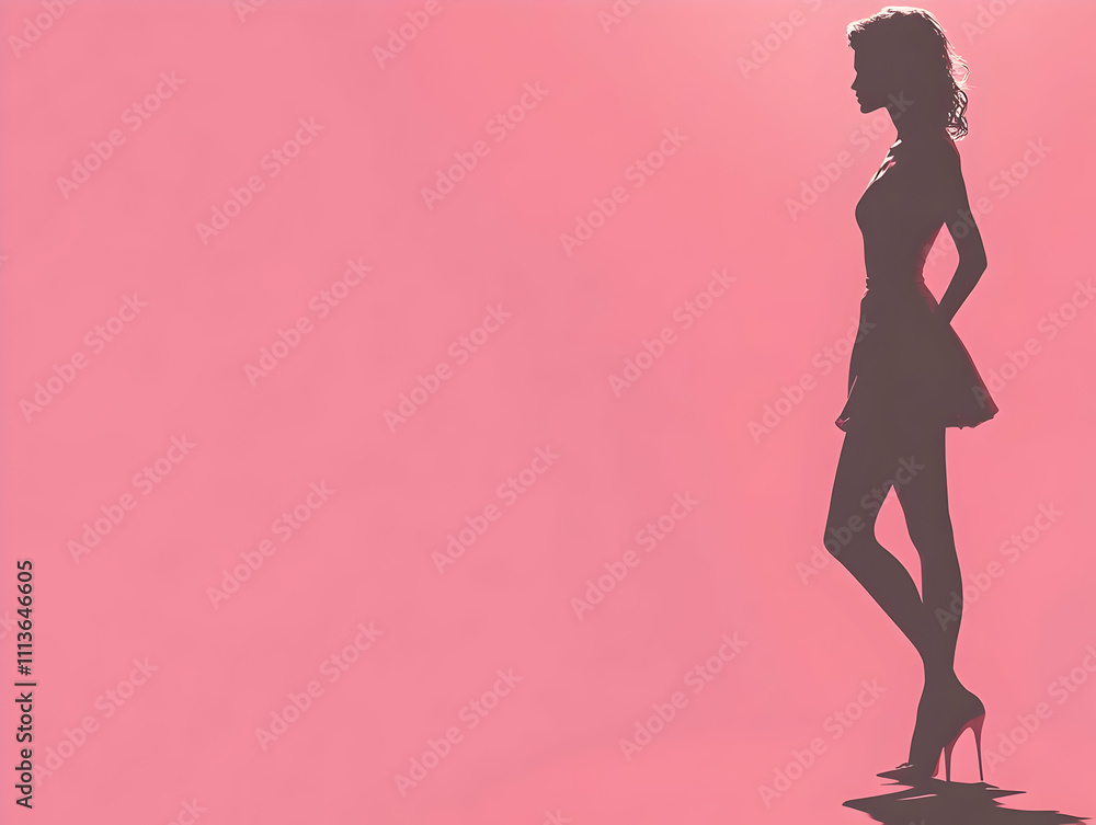 Pink Background Silhouette Illustration Pink Background Silhouette Illustration