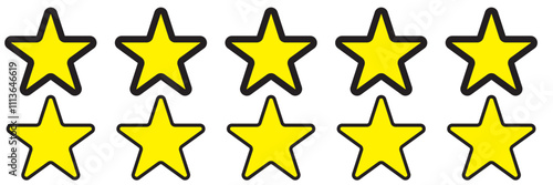 Five stars icon Vector. Five stars customer product rating review