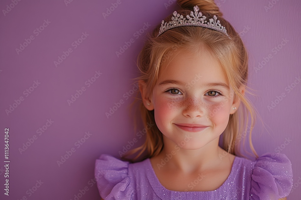 Little girl in a lavender princess dress with a tiara Little girl in a lavender princess dress with a tiara