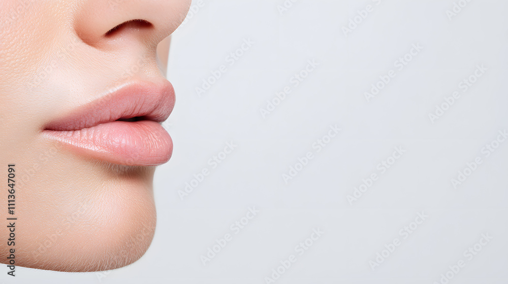 Obraz premium Woman lips closeup isolated on white background