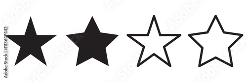 Star Icon set. rating icon vector. favourite star icon