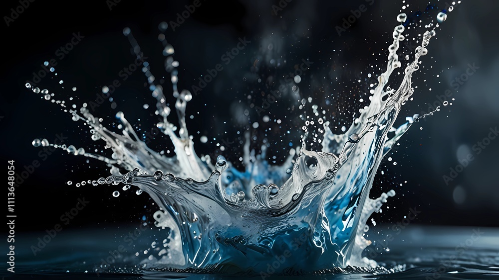 Blue water splash art abstract background illustration Blue water splash art abstract background illustration