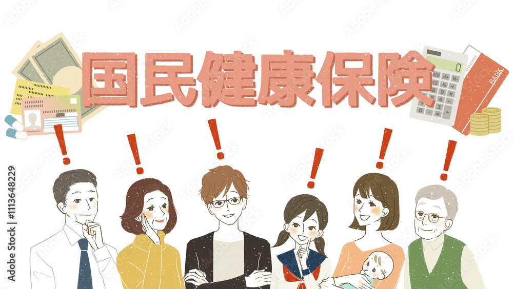 国民健康保険に注目する様々な世代の人々