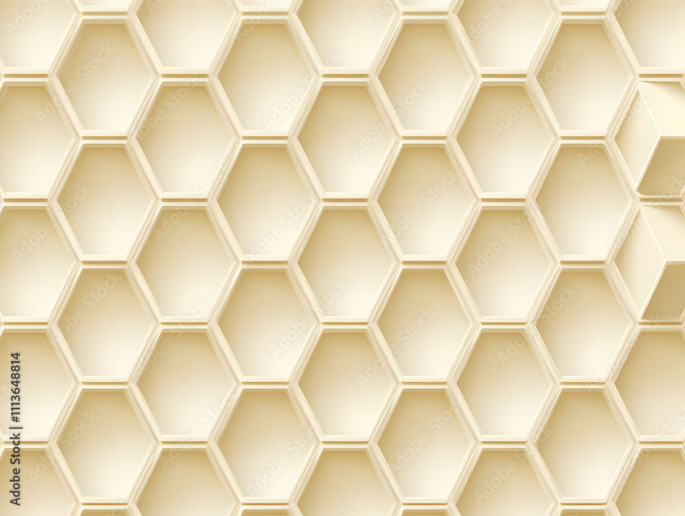 Cream Hexagon 3D Background Cream Hexagon 3D Background