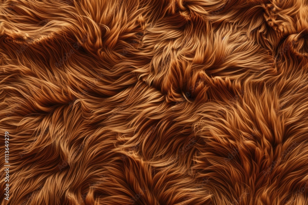 Naklejka premium Brown sherpa fur pattern background with cozy warm plaid.