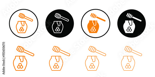 Honey jar with dipper icon Outline vector for web ui