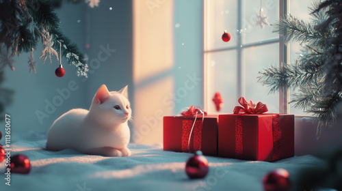 Christmas time with cat