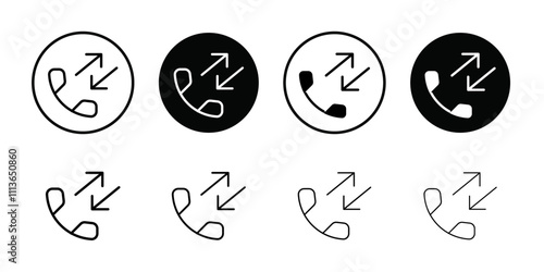 incoming outgoing calls icon Outline vector for web ui