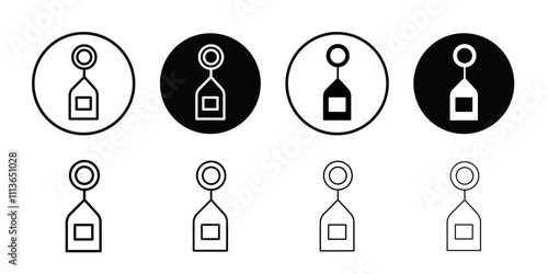 Key Chain Icon Outline vector for web ui