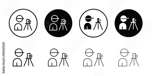 land surveyor icon Outline vector for web ui
