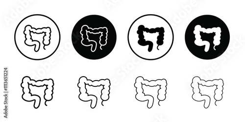 Large intestine icon Outline vector for web ui