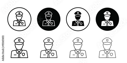 Male chief officer icon Outline vector for web ui