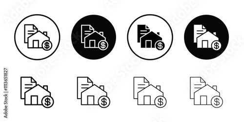 Mortgage loan icon Outline vector for web ui