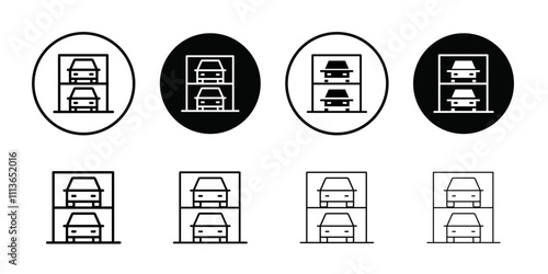 Multi Storey Parking icon Outline vector for web ui