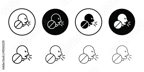 No Cough icon Outline vector for web ui