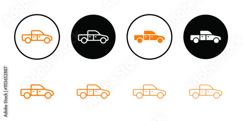 Pickup truck icon Outline vector for web ui