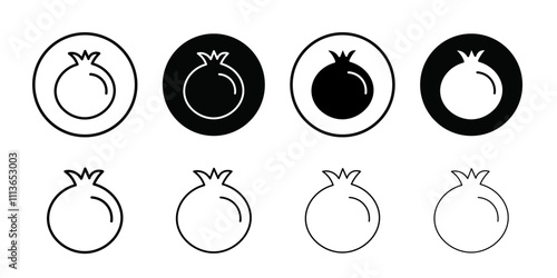 pomegranate icon Outline vector for web ui