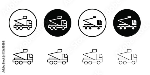 rescue truck basket icon Outline vector for web ui
