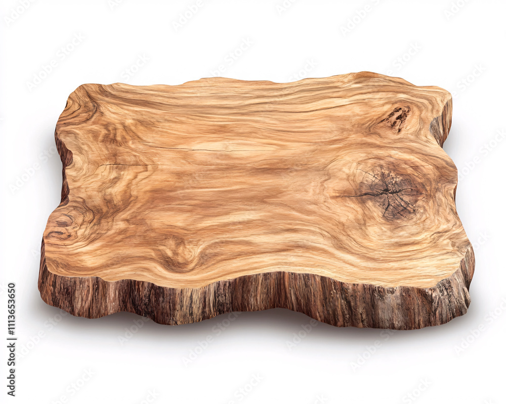 Explore the beauty of a handcrafted wooden serving board perfect for any rustic kitchen setting. On white background Explore the beauty of a handcrafted wooden serving board perfect for any rustic kitchen setting. On white background