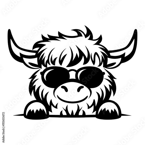 Highland Cow Cool Dude  photo