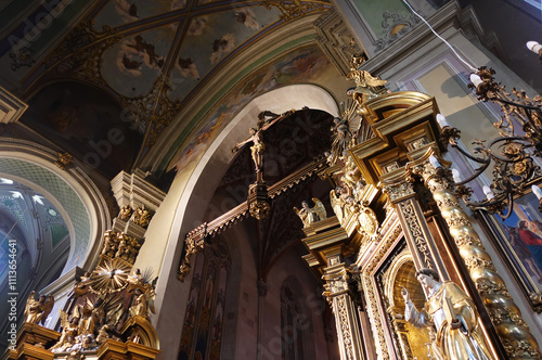 Jan, 28th 2024. Closeup view of the interior of the Catheral of Przemysl, Poland photo