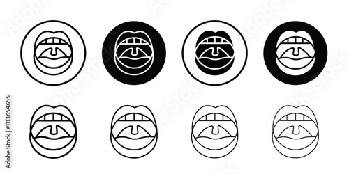 Throat oral mouth icon Outline vector for web ui