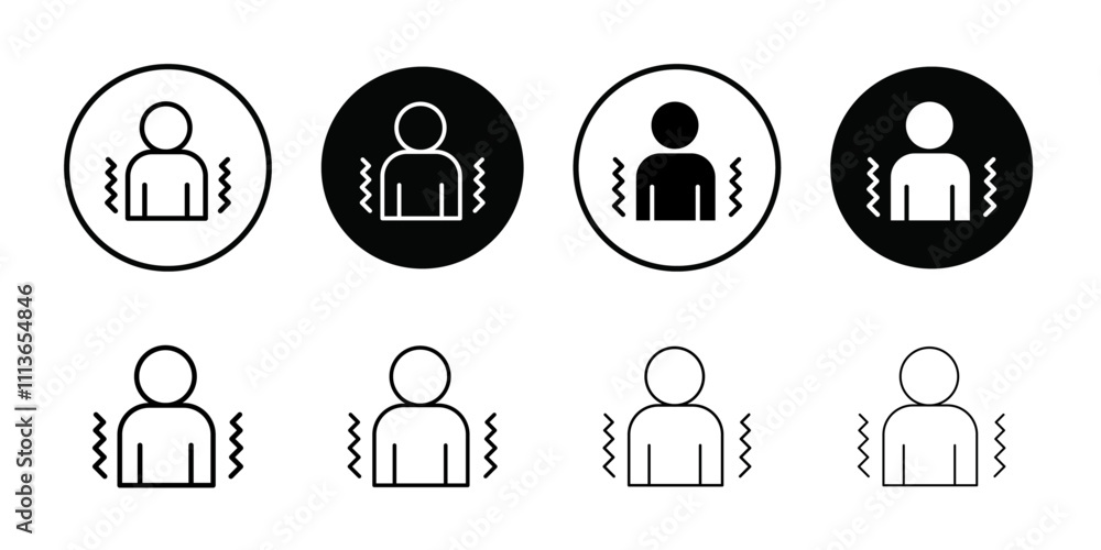 Trembling icon Outline vector for web ui Trembling icon Outline vector for web ui