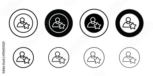 vip person icon Outline vector for web ui