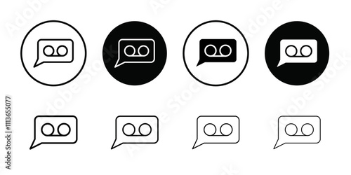 Voicemail icon Outline vector for web ui