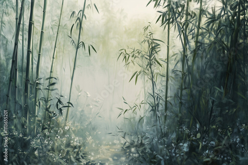 morning in the bamboo forest