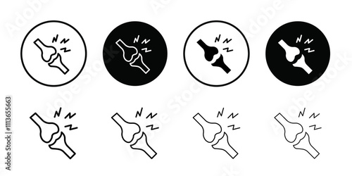 Arthritis knee joint pain icon Outline vector for web ui