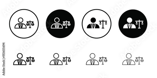 Attorney in law icon Outline vector for web ui
