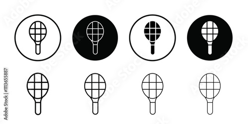 Badminton racquet icon Outline vector for web ui