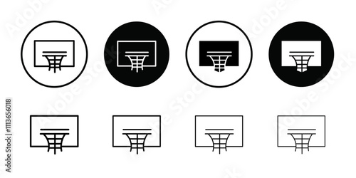 Basketball Hoop icon Outline vector for web ui