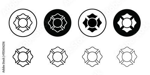 Blank Fire Department badge icon Outline vector for web ui