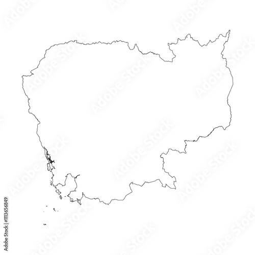 Cambodia blank outline map