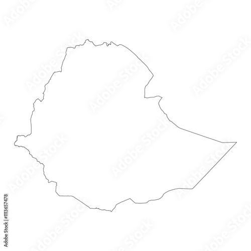 Ethiopia blank outline map