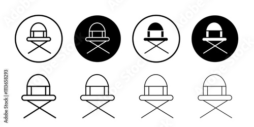 folding chair icon Outline vector for web ui