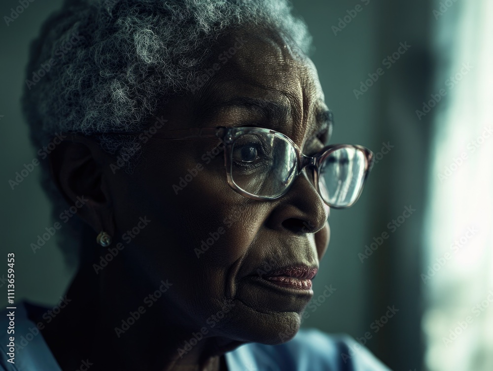 Fototapeta premium Wise and Contemplative Older Woman