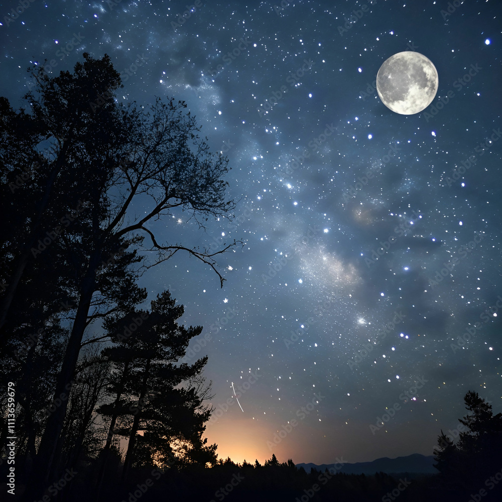 background night sky with stars and moon elements background night sky with stars and moon elements