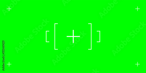Green chromakey background with tracking cross marks. Perfect for adding VFX in videos. Vector flat illustration for professional production.