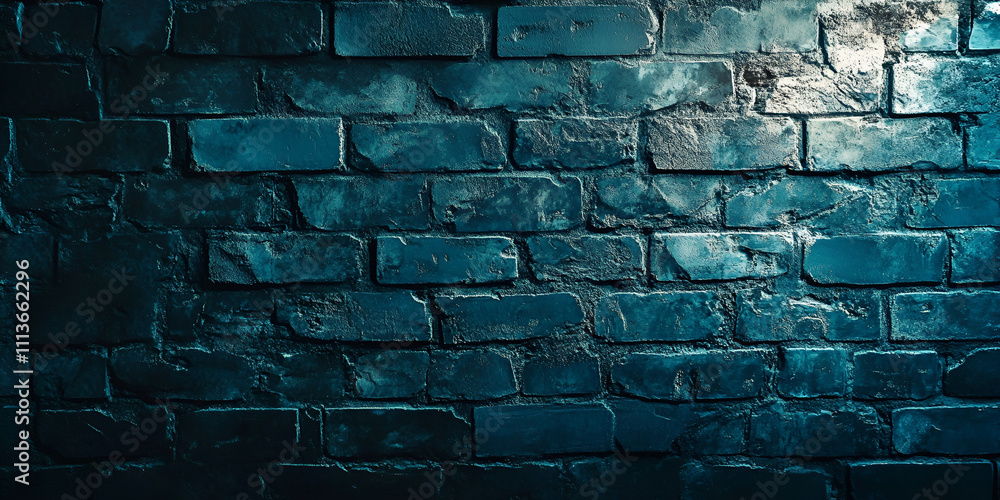 Dark Blue Brick Wall with Subtle Lighting Texture Dark Blue Brick Wall with Subtle Lighting Texture
