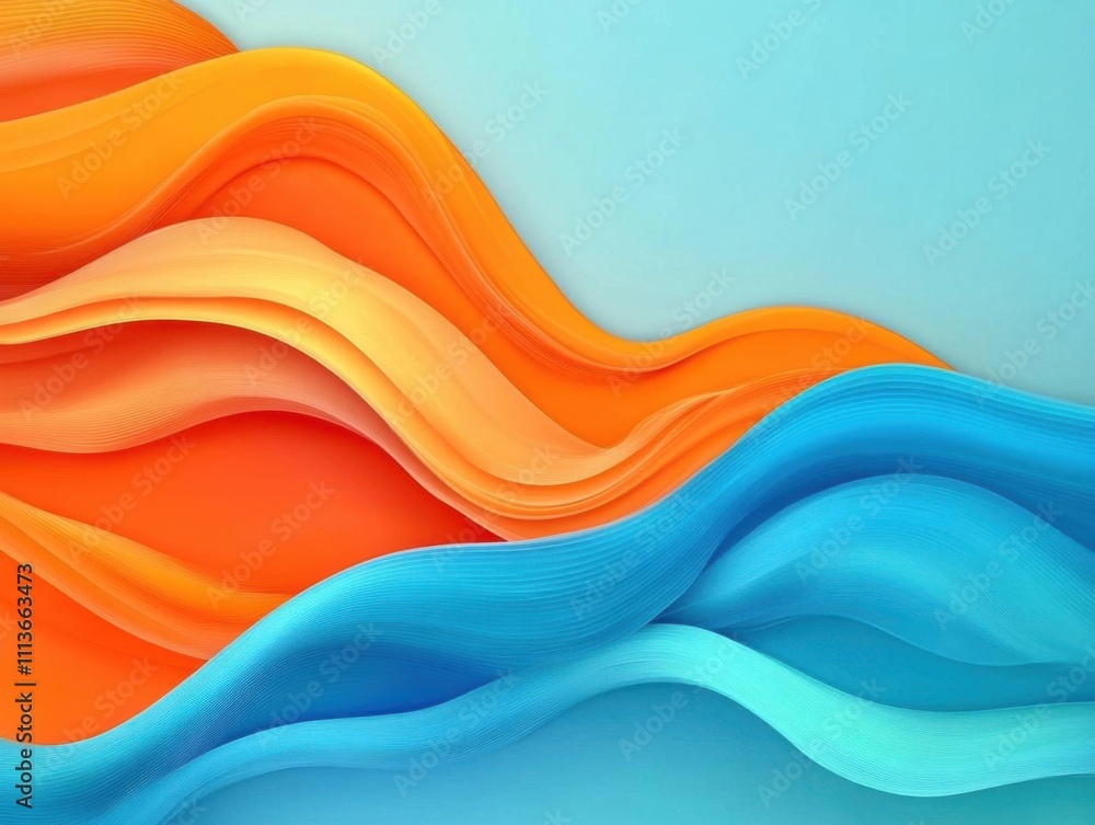 Obraz premium Abstract Orange and Blue Wavy Background