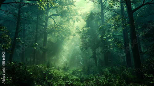 Forest Backgrounds: Lush, natural settings featuring trees, foliage, and woodland environments. photo