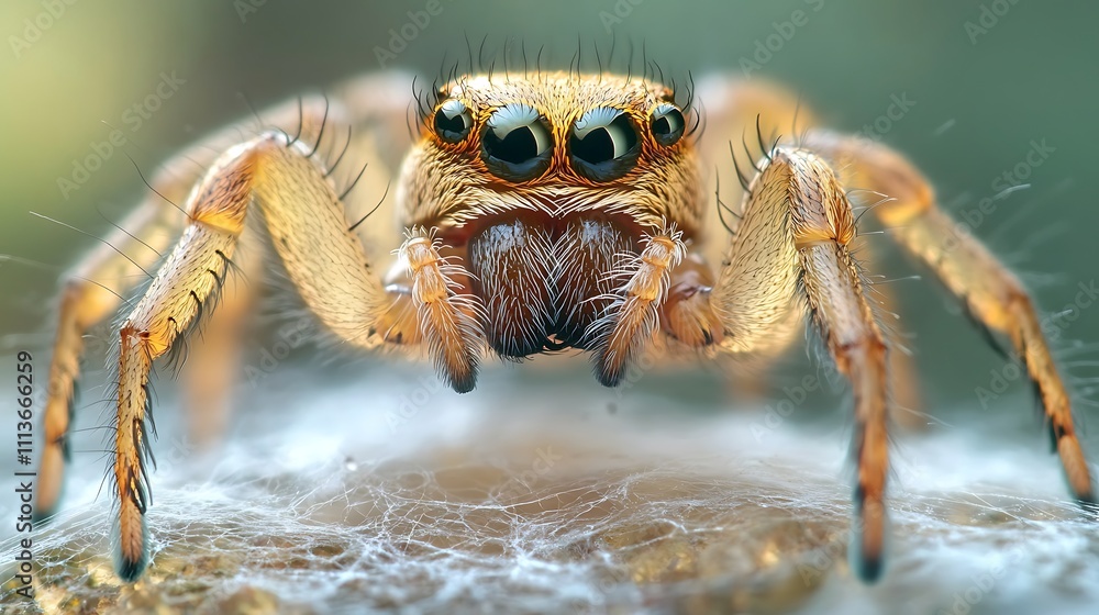 Close Up Of A Small Brown Jumping Spider Close Up Of A Small Brown Jumping Spider