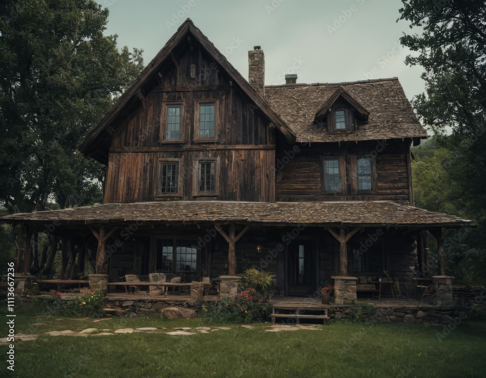 Una casa rustica isolata, con un’atmosfera misteriosa e tranquilla. Una casa rustica isolata, con un’atmosfera misteriosa e tranquilla.