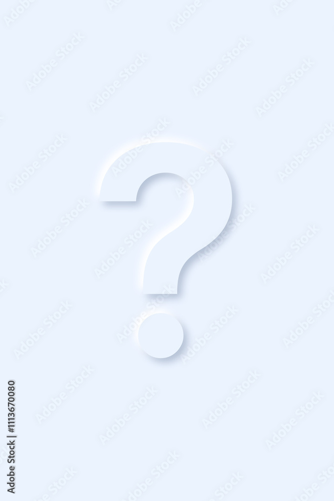 ? question mark on light blue background