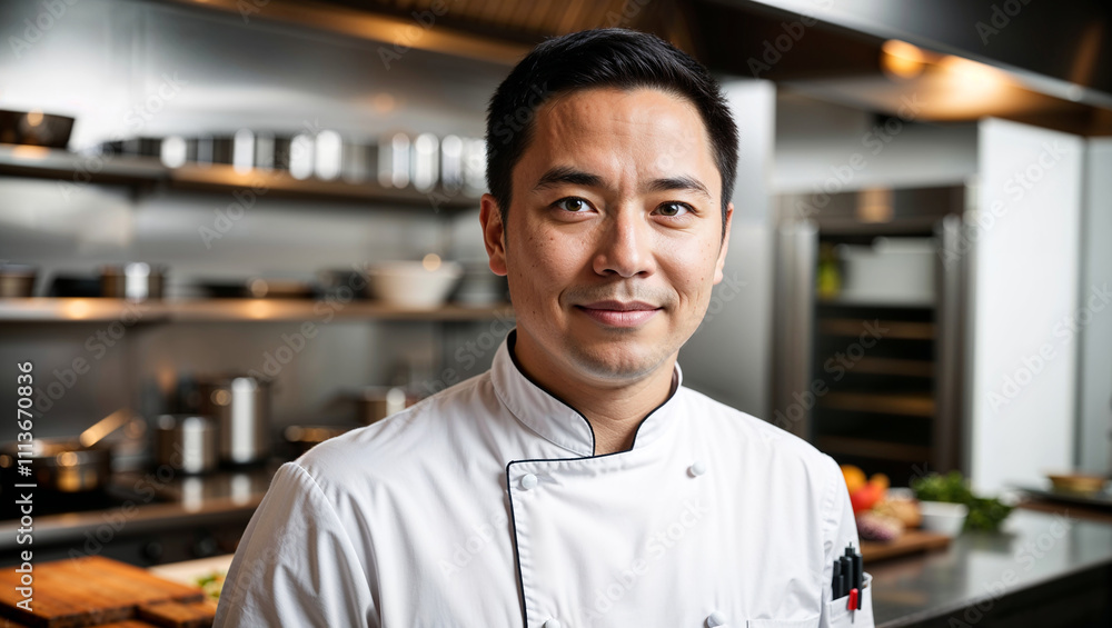 portrait of a chef in restaurant portrait of a chef in restaurant