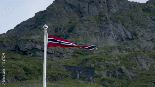 Slow motion Norway flag